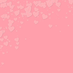 Pink heart love confettis. Valentine's day falling