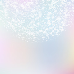 Fototapeta premium White heart love confettis. Valentine's day semici