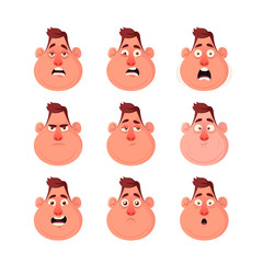 Funny Character's Emotions. Vector Set