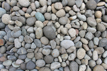 Pebbles, rocks, and stones as natural decoration in the garden