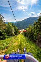 Seilbahnfahrt am Keilberg im Erzgebirge