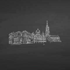 Obraz premium Bern Switzerland signs on blackboard