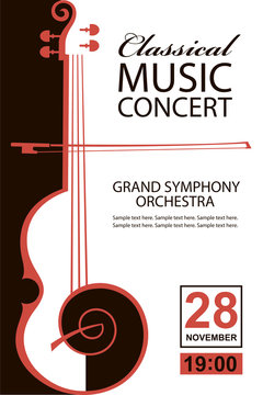 classical music concert poster with violin image