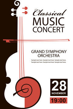classical music concert poster with violin image