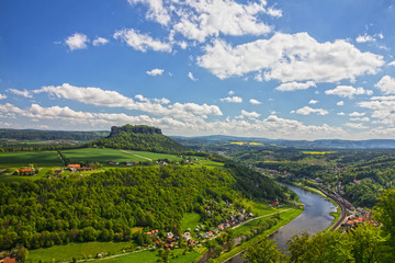 Germany, Saxon Switzerland. Elbe river view
