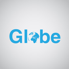 'Globe' text includes earth, vector illustration