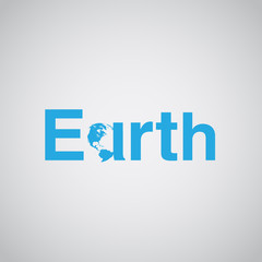 'Earth' text includes earth, vector illustration