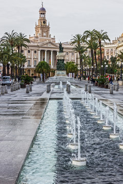 Cadiz square, Spain, Andalusia. Historical building