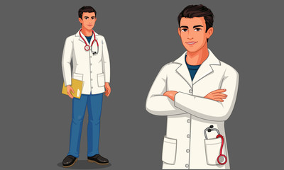 Young male doctor vector illustration 2