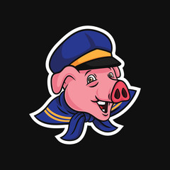 pig sailor sticker