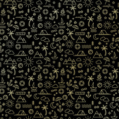 outdoor doodle seamless pattern