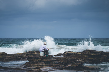 Fisherman at sea