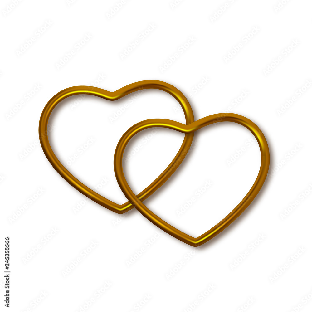 Poster two pairs of golden frames isolated on white background. vector illustration. - vector