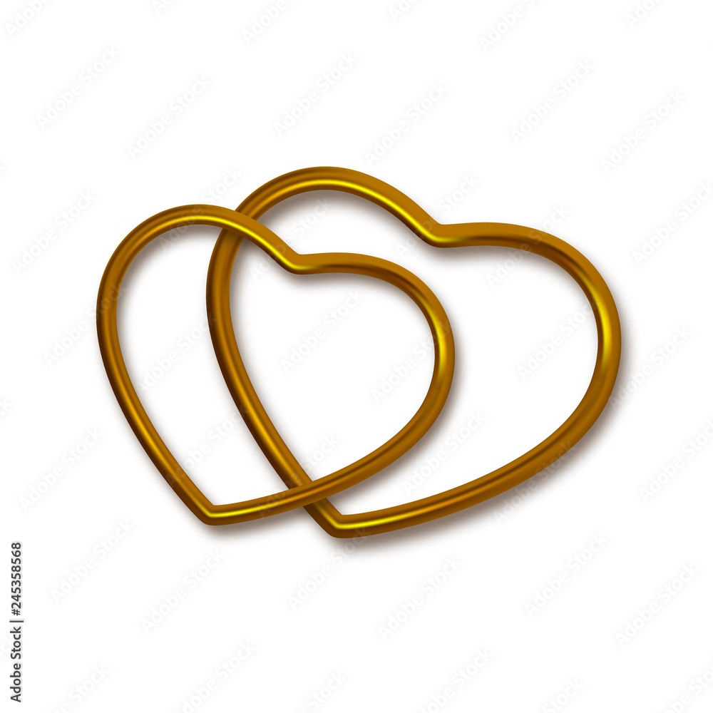 Poster two pairs of golden frames isolated on white background. vector illustration. - vector