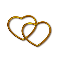 Two pairs of golden frames isolated on white background. Vector Illustration. - Vector