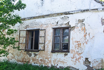 Windows of old abandoned house