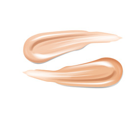 Cosmetic, lipstick make up liquid foundation texture smudges. Beige Foundation Makeup Smear. Tones Strokes.