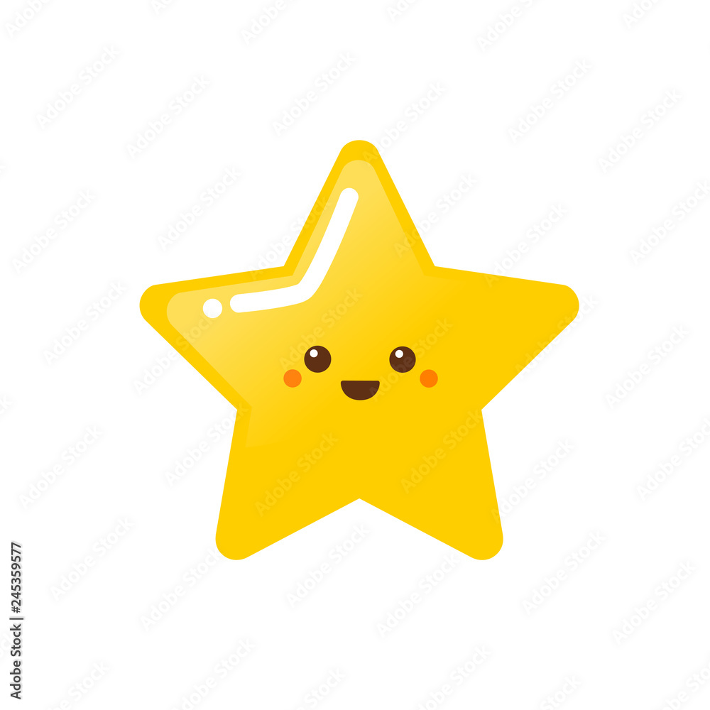 Wall mural cute happy golden star
