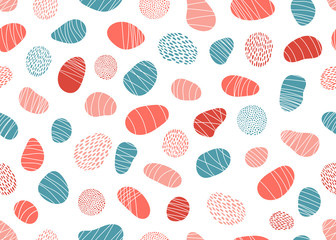 Abstract stones and pebbles vector seamless pattern - Vector