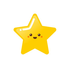 Cute happy golden star