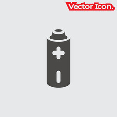 Battery icon isolated sign symbol and flat style for app, web and digital design. Vector illustration.