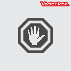 Obraz premium Blank Stop Sign. icon isolated sign symbol and flat style for app, web and digital design. Vector illustration.