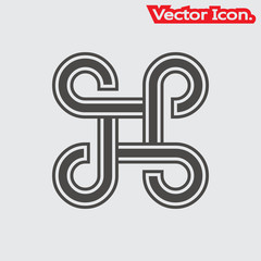 Bowen knot icon isolated sign symbol and flat style for app, web and digital design. Vector illustration.