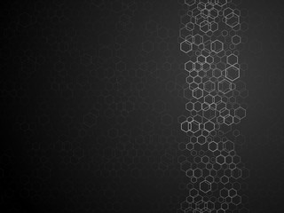 hexagonal outline abstract dark background