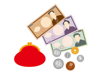 1000円　5000円　10000円　札　お金　10円　5円　50円　100円　500円　硬貨　