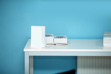 book on a white table