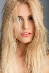 Naklejka premium Blond woman beauty portrait