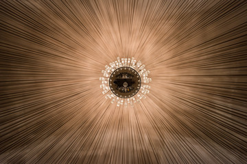 Image of the ceiling with chandelier