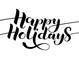 Happy holiday lettering. Vector illustration