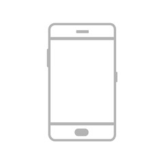 Wonderful silhouette design of a mobile phone on a white background