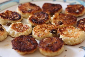 Cottage Cheese Pancakes with raisins