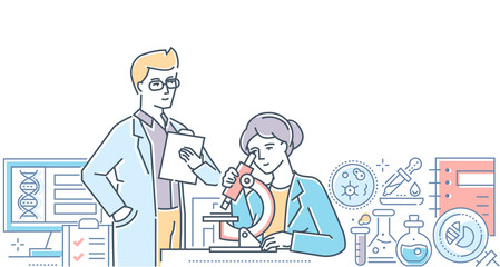 Medical laboratory - modern line design style illustration