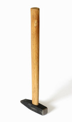 Hammer with wooden handle. Isolated with clipping path.