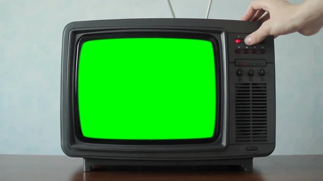 Retro Television with Green Screen, Switching Channels