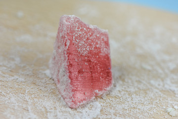 Sweet colored  pieces of turkish delight,rahat