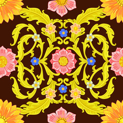 delicate seamless texture with foliate pattern