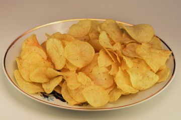 potato chips   on white