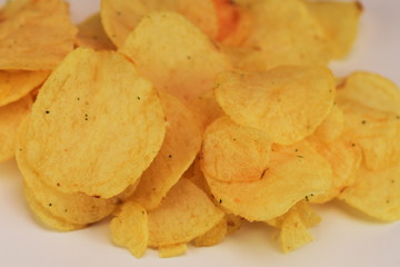 potato chips   on white