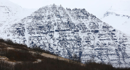 Mountain in winter, Iceland