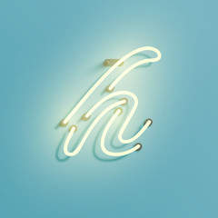 Realistic neon character from a typeset, vector