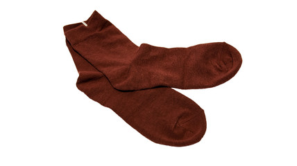 pair of brown cotton socks
