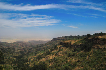 Fototapeta na wymiar Great Rift Valley in Uganda. Africa landscare