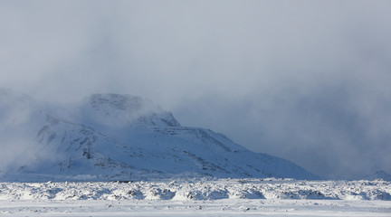 Fototapeta na wymiar mountains in winter, Iceland