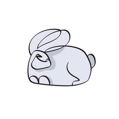 Easter Bunny painted in the style of Doodle. Colorful illustration. EPS10