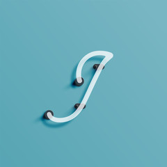 Realistic neon character from a typeset, vector