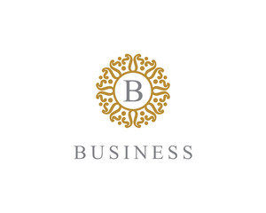 Ornament Floral Frame Logo Vector 011